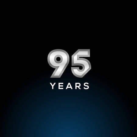 95 Years Anniversary White Number Vector Designのイラスト素材