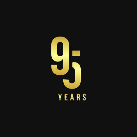 95 Years Anniversary Gold Number Vector Designのイラスト素材