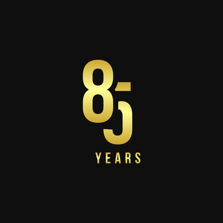 85 Years Anniversary Gold Number Vector Designのイラスト素材