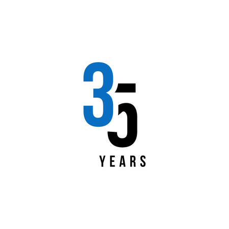 35 Years Anniversary Blue And Black Number Vector Designのイラスト素材