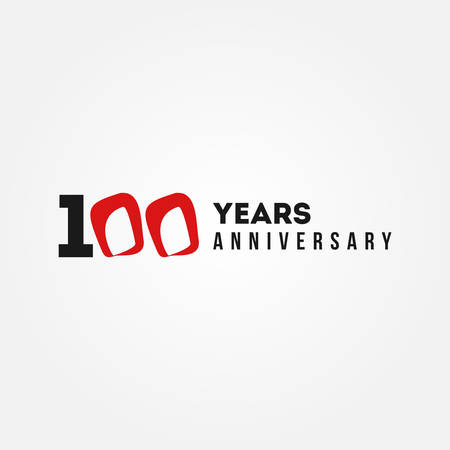 100 Years Anniversary Black And Red Vector Designのイラスト素材