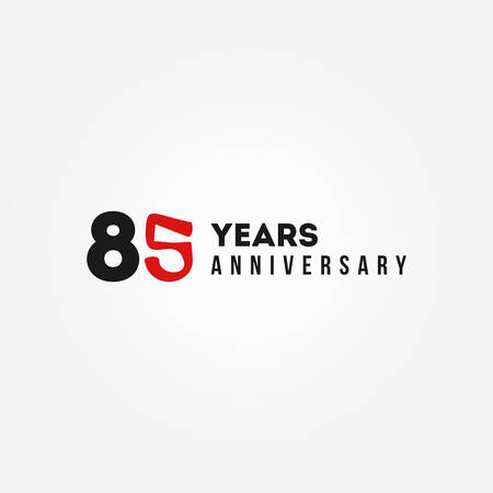 85 Years Anniversary Black And Red Vector Designのイラスト素材