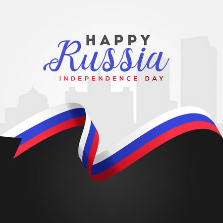Happy Russia Independence Day Vector Design Illustrationのイラスト素材