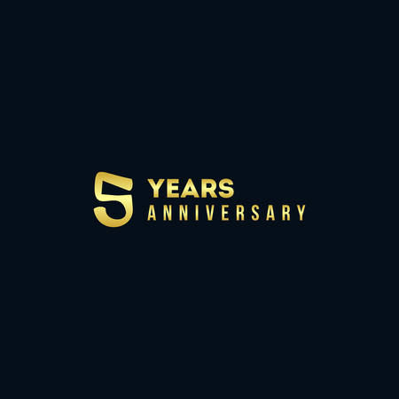 5 Years Anniversary Gold Number Vector Designのイラスト素材