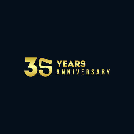 35 Years Anniversary Gold Number Vector Designのイラスト素材