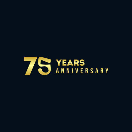 75 Years Anniversary Gold Number Vector Designのイラスト素材