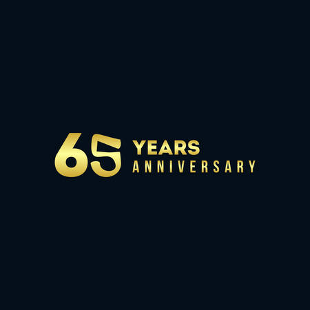 65 Years Anniversary Gold Number Vector Designのイラスト素材