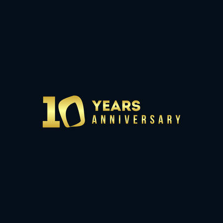 10 Years Anniversary Gold Number Vector Designのイラスト素材