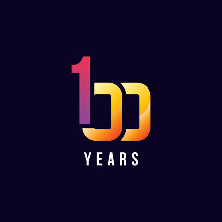 100 Years Anniversary Gradient Number Vector Designのイラスト素材