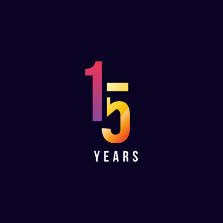 15 Years Anniversary Gradient Number Vector Designのイラスト素材