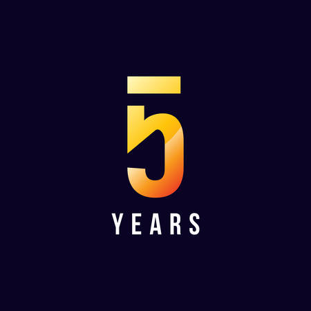 5 Years Anniversary Gradient Number Vector Designのイラスト素材