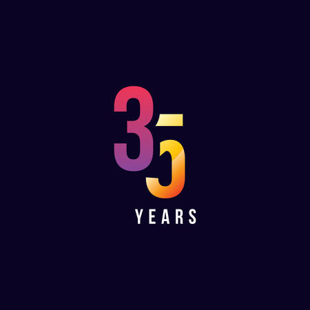 35 Years Anniversary Gradient Number Vector Designのイラスト素材
