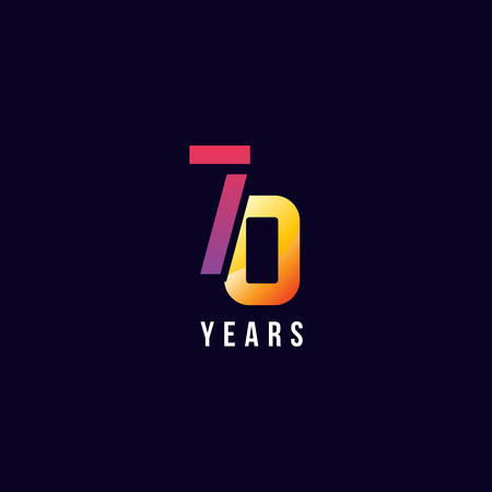 70 Years Anniversary Gradient Number Vector Designのイラスト素材