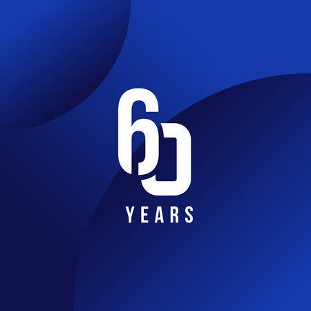 60 Years Anniversary White Number Vector Designのイラスト素材