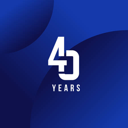 40 Years Anniversary White Number Vector Designのイラスト素材