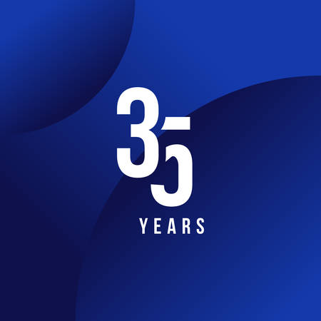 35 Years Anniversary White Number Vector Designのイラスト素材