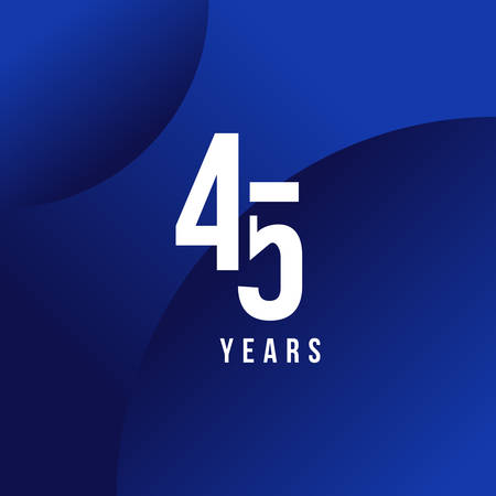 45 Years Anniversary White Number Vector Designのイラスト素材