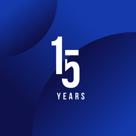 15 Years Anniversary White Number Vector Designのイラスト素材