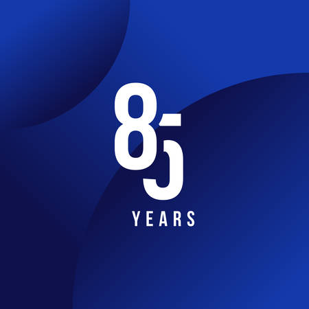 85 Years Anniversary White Number Vector Designのイラスト素材