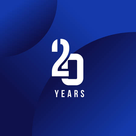 20 Years Anniversary White Number Vector Designのイラスト素材