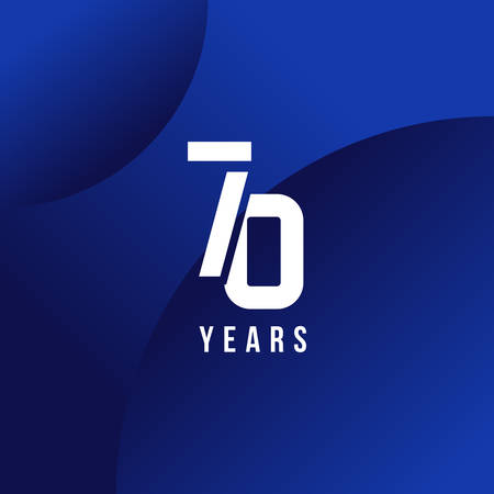 70 Years Anniversary White Number Vector Designのイラスト素材