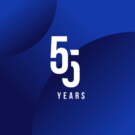 55 Years Anniversary White Number Vector Designのイラスト素材