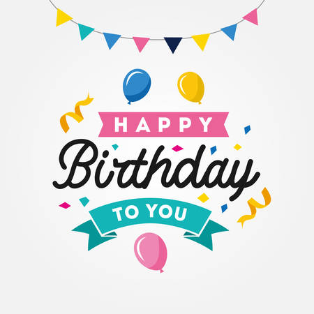 Happy Birthday Vector Design Illustrationのイラスト素材