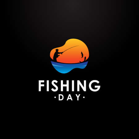 Fishing Day Vector Design Illustrationのイラスト素材