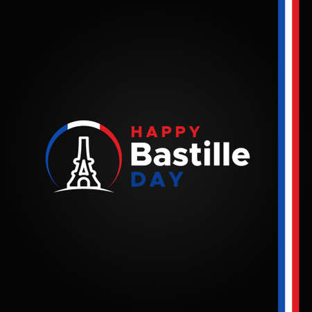 Happy Bastille Day Vector Design Illustrationのイラスト素材