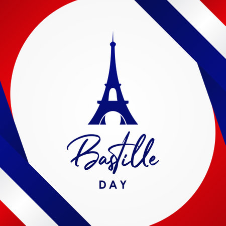 Happy Bastille Day Vector Design Illustrationのイラスト素材