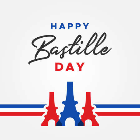 Happy Bastille Day Vector Design Illustrationのイラスト素材
