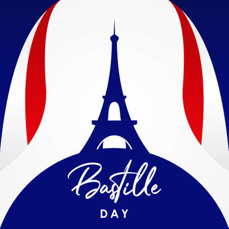 Happy Bastille Day Vector Design Illustrationのイラスト素材
