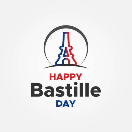 Happy Bastille Day Vector Design Illustrationのイラスト素材