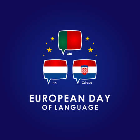 European Day Of Language Vector Design Illustrationのイラスト素材