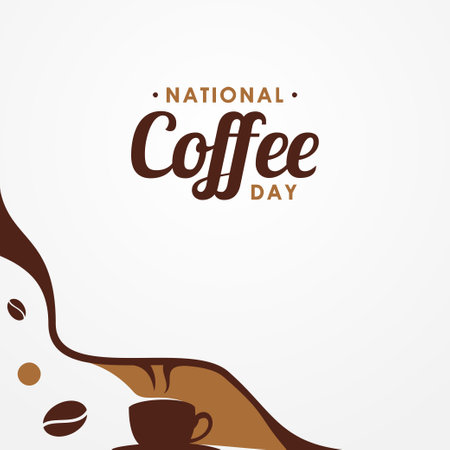 Happy Coffee Day Vector Design Illustrationのイラスト素材