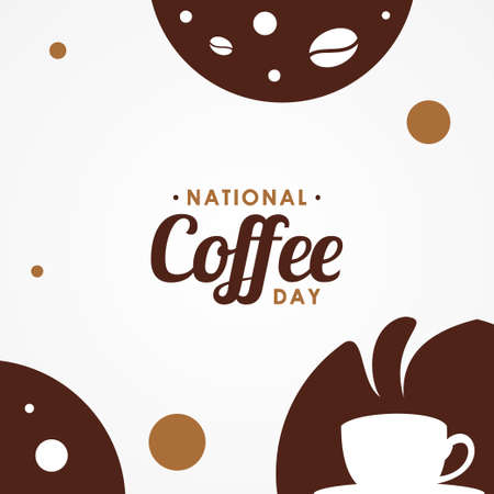 Happy Coffee Day Vector Design Illustrationのイラスト素材