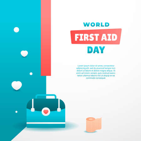 World First Aid Day Design Illustrationのイラスト素材