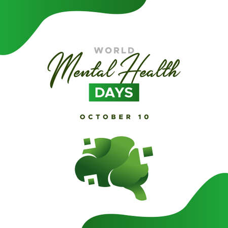 World Mental Health Day Design Illustrationのイラスト素材
