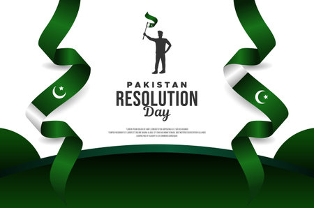 Pakistan Resolution Day Vector Banner Designのイラスト素材