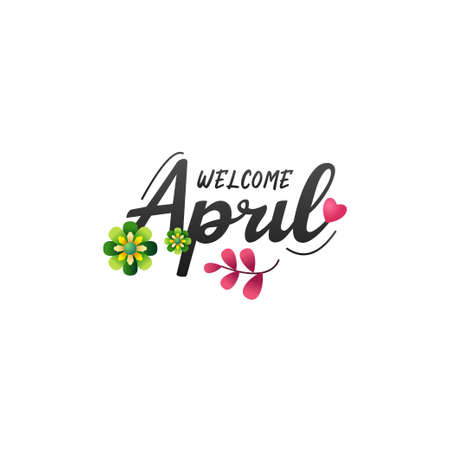 Hello April Vector Banner Designのイラスト素材
