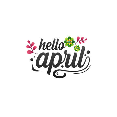 Hello April Vector Banner Designのイラスト素材