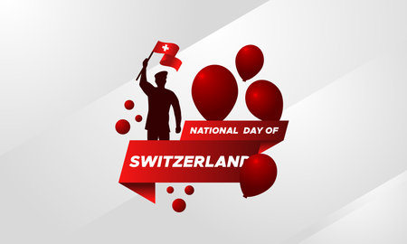 Switzerland National Day Celebration Event Vector Designのイラスト素材