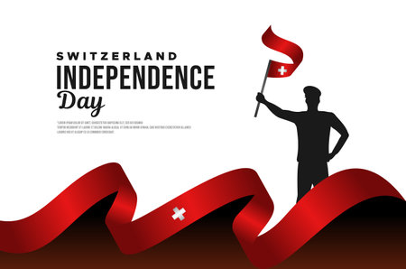 Switzerland Independence Day Illustration Designのイラスト素材