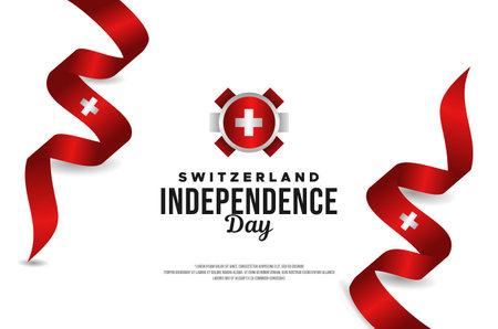 Switzerland Independence Day Illustration Designのイラスト素材