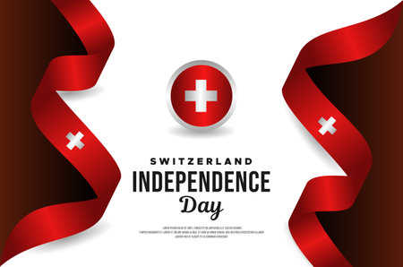 Switzerland Independence Day Illustration Designのイラスト素材