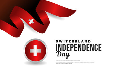 Switzerland Independence Day Illustration Designのイラスト素材