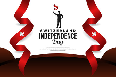 Switzerland Independence Day Illustration Designのイラスト素材