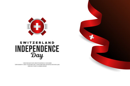 Switzerland Independence Day Illustration Designのイラスト素材