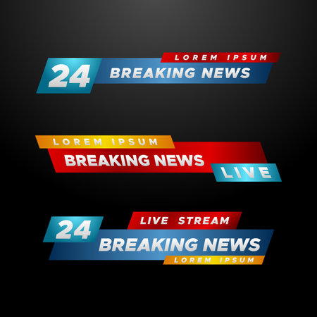 Breaking News Badge Design for Mediaのイラスト素材