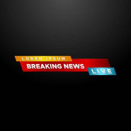 Breaking News Badge Design for Mediaのイラスト素材